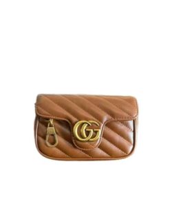 Gucci Gg Marmont Leather Super Mini Bag Brown