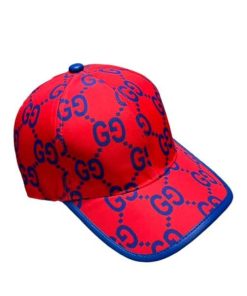 Gucci Gg Monogram Baseball Cap Red Blue