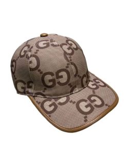 Gucci Gg Monogram Cotton Blend Canvas Baseball Cap Brown
