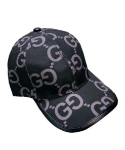 Gucci Gg Monogram Cotton Blend Canvas Baseball Cap Black