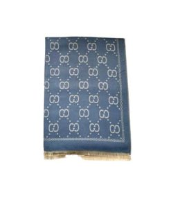Gucci Gg Jacquard Knitted Scarf Blue