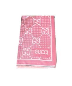 Gucci Maxi Gg Wool Jacquard Scarf Pink