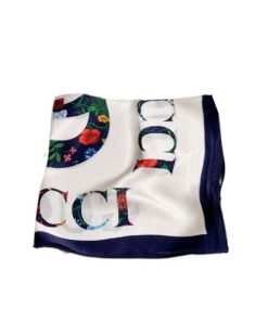 Gucci Flora Gucci Vintage Logo Print Scarf 70Cm Blue