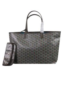Goyard Saint Louis Claire Voie Pm Bag Blue Khaki 34Cm