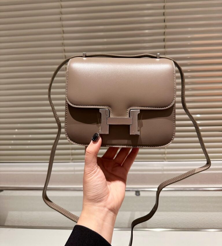 Hermes Constance Leather Bag Dark Beige 18Cm - Image 4