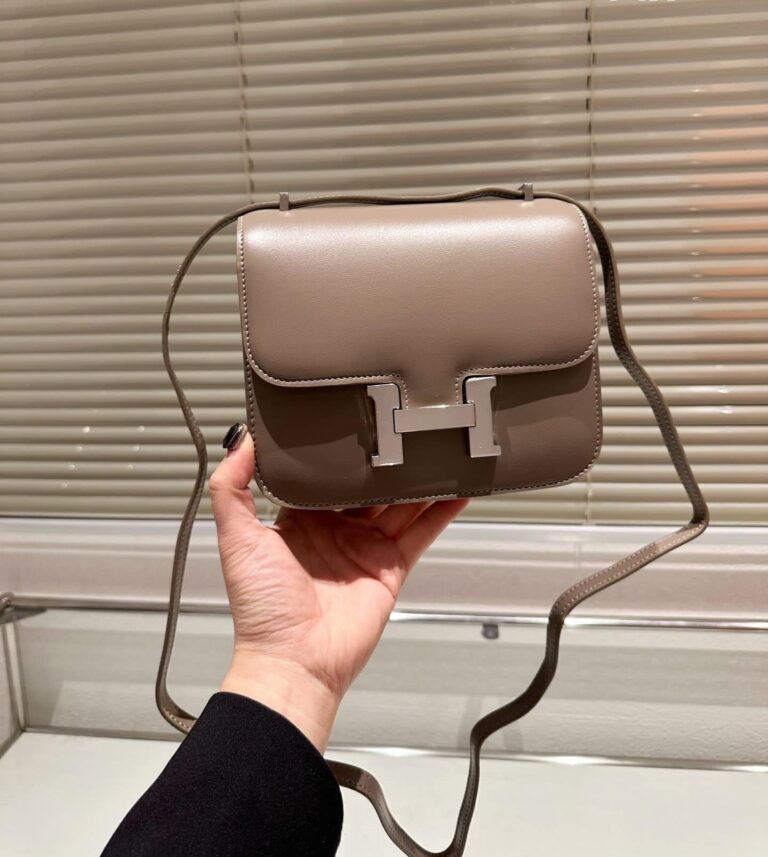 Hermes Constance Leather Bag Dark Beige 18Cm - Image 6