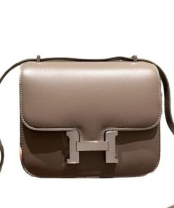 Hermes Constance Leather Bag Dark Beige 18Cm