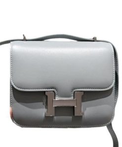 Hermes Constance Leather Bag Grey 18Cm