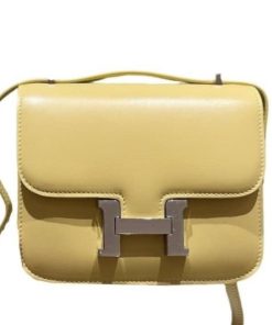 Hermes Constance Leather Bag Yellow 18Cm