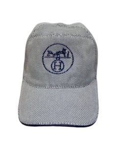 Hermes Logo Canvas Cap Grey