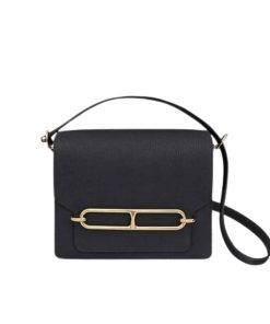 Hermes Shiny Alligator Mini Roulis Permabrass Hardware Black 18Cm