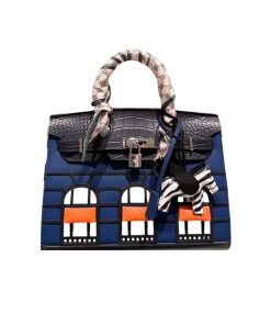 Hermes Birkin 20 Sac Faubourg Alligator Blue Madame 25Cm
