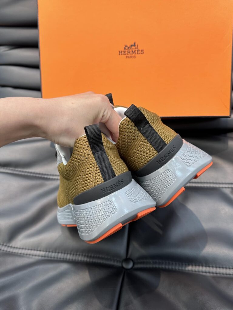 Hermes Heros Sneaker Khaki Gray H232985Zh1R400 - Image 4