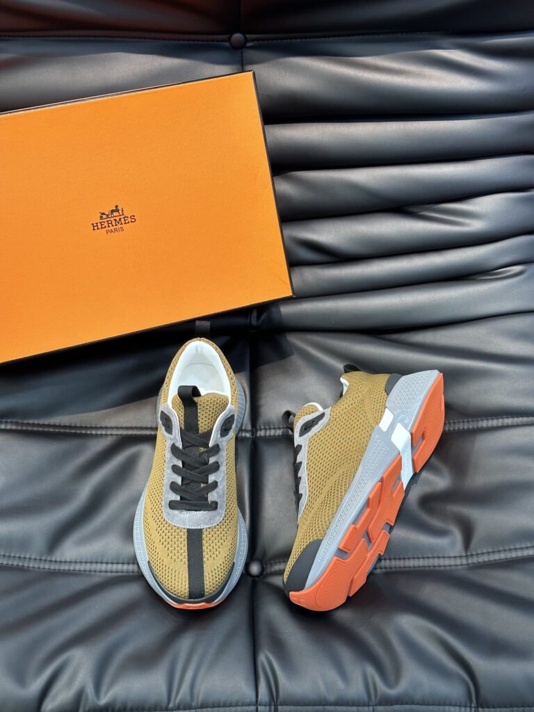 Hermes Heros Sneaker Khaki Gray H232985Zh1R400 - Image 9