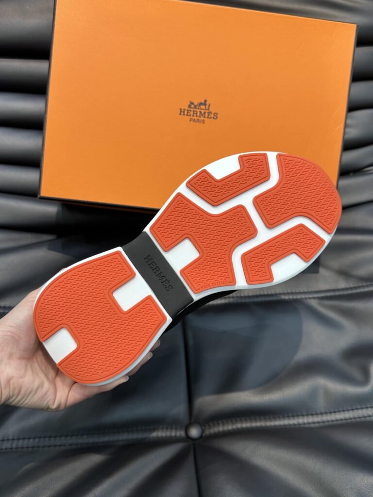 Hermes Heros Sneaker Black Orange H232985Zh05400 - Image 2