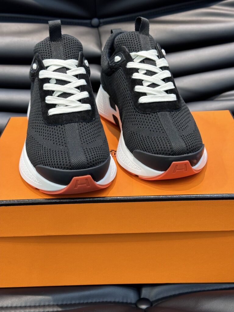 Hermes Heros Sneaker Black Orange H232985Zh05400 - Image 5