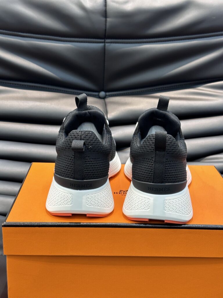 Hermes Heros Sneaker Black Orange H232985Zh05400 - Image 6