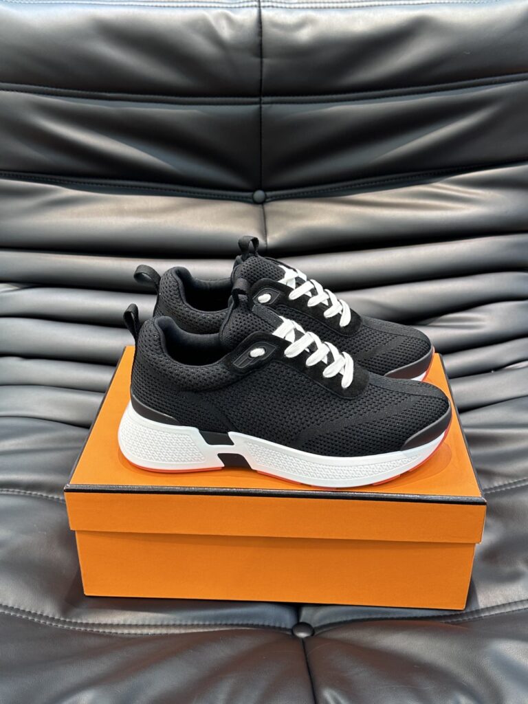 Hermes Heros Sneaker Black Orange H232985Zh05400 - Image 7