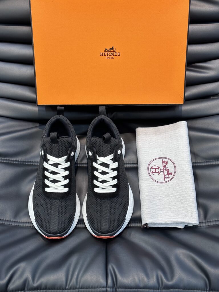 Hermes Heros Sneaker Black Orange H232985Zh05400 - Image 8