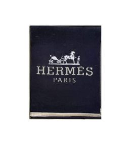 Hermes H Letter Cashmere Muffler Black