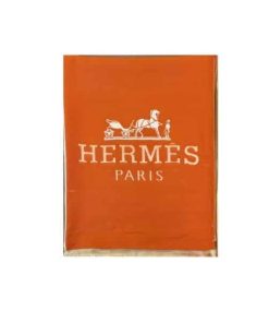 Hermes H Letter Cashmere Muffler Orange