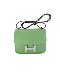 Hermes Constance Epsom 3I Avocado Green Crocodile &Amp; Lizard Buckle 18Cm