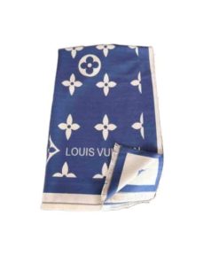 Louis Vuitton Cashmere Monogram Scarf Blue