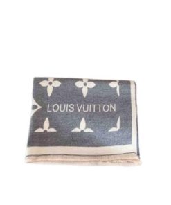 Louis Vuitton Cashmere Monogram Scarf Grey