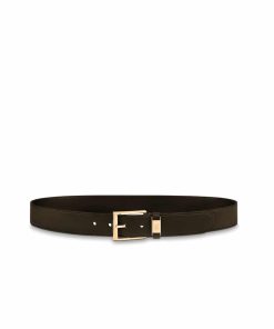 Louis Vuitton Lv City Pin Belt Gold Hardware Black 35Mm