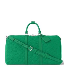 Louis Vuitton Keepall Bandouli?re Bag Green 35Cm