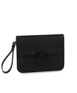 Louis Vuitton S Lock A4 Pouch Black 28Cm M80582