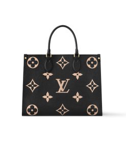 Louis Vuitton Onthego Mm Black Cream 34Cm M45495