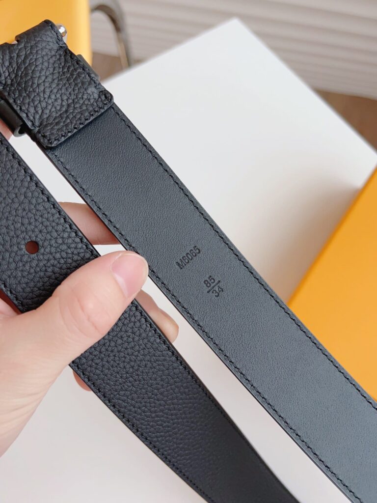 Louis Vuitton Lv City Pin Belt Silver Hardware Black 35Mm M0542S - Image 2