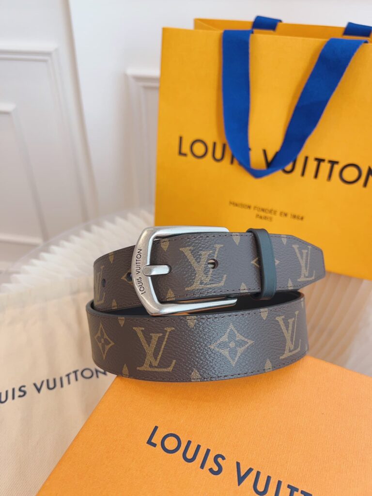Louis Vuitton Belt Monogram Leather Brown Silver Hardware 35Mm - Image 2