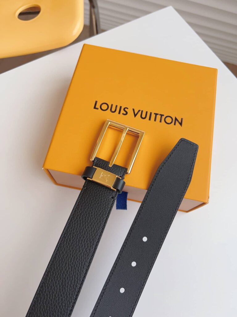 Louis Vuitton Lv City Pin Belt Gold Hardware Black 35Mm - Image 2