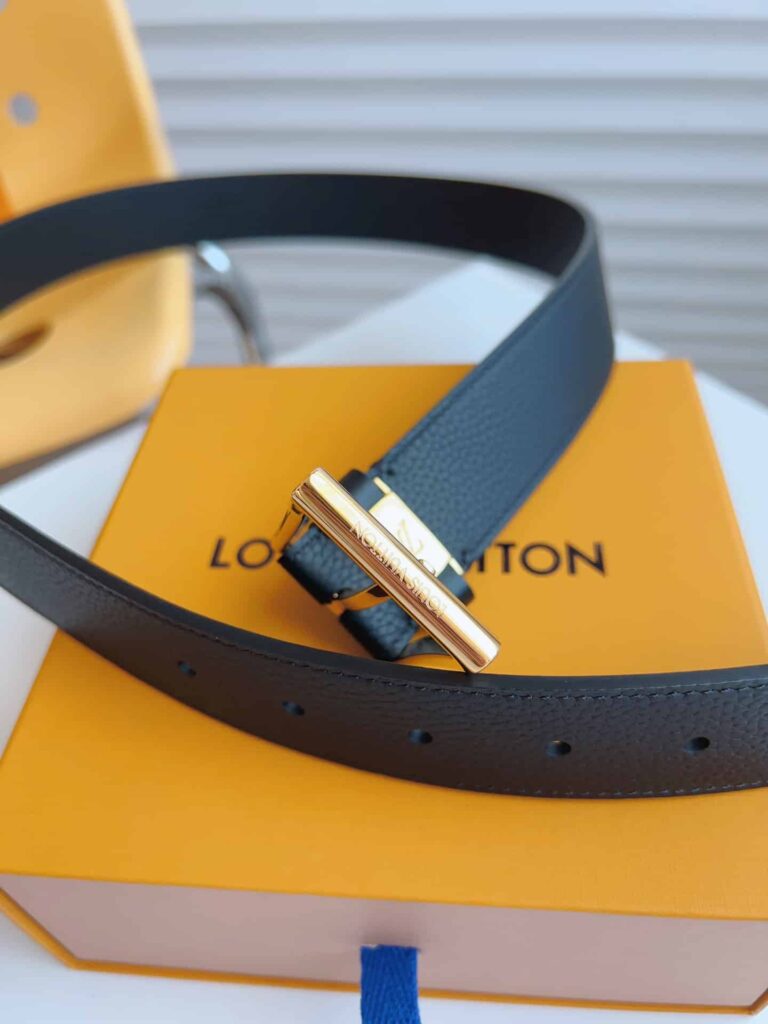 Louis Vuitton Lv City Pin Belt Gold Hardware Black 35Mm - Image 3