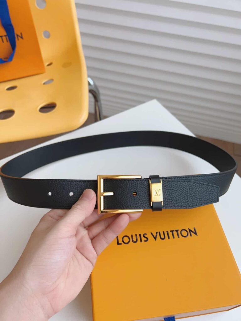 Louis Vuitton Lv City Pin Belt Gold Hardware Black 35Mm - Image 7