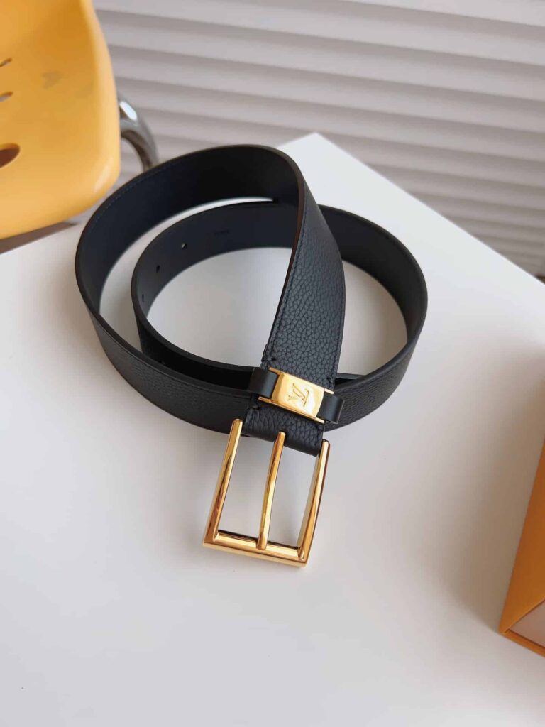 Louis Vuitton Lv City Pin Belt Gold Hardware Black 35Mm - Image 8