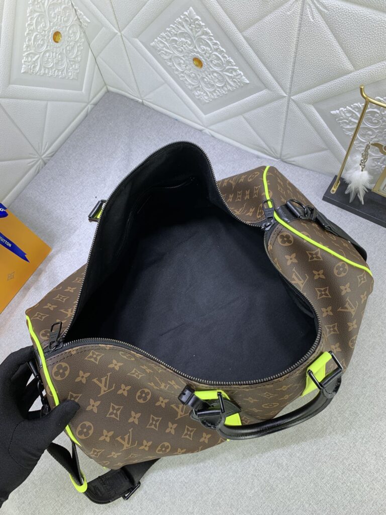 Louis Vuitton Keepall Bandouli?re 50 Brown And Chartreuse Macassar Canvas M45866 - Image 2