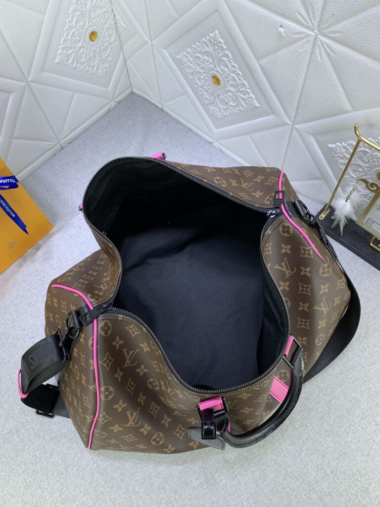 Louis Vuitton Keepall Bandouli?re 50 Brown And Pink Macassar Canvas M45866 - Image 3
