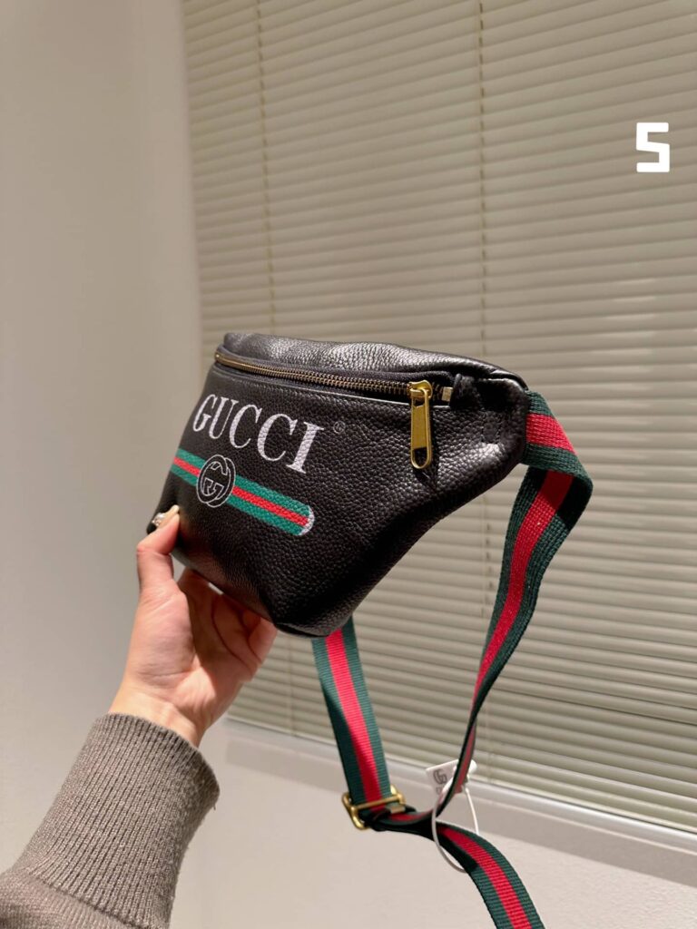 Gucci Print Leather Belt Bag Black 22Cm ??527792 0Gcct 8164 - Image 5