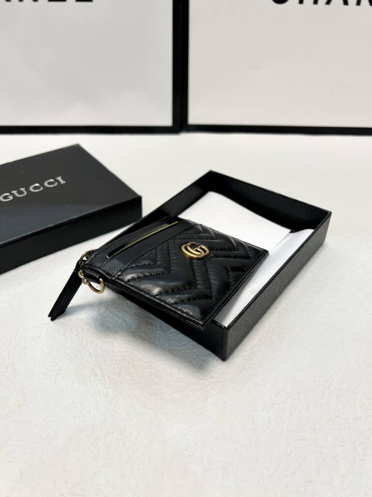 Gucci Gg Marmont 2.0 Quilted Card Holder Black 10Cm 221451F037015 - Image 7