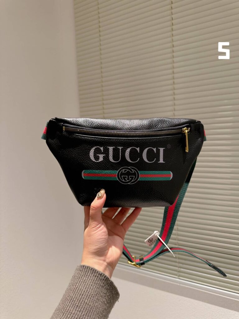 Gucci Print Leather Belt Bag Black 22Cm ??527792 0Gcct 8164 - Image 6