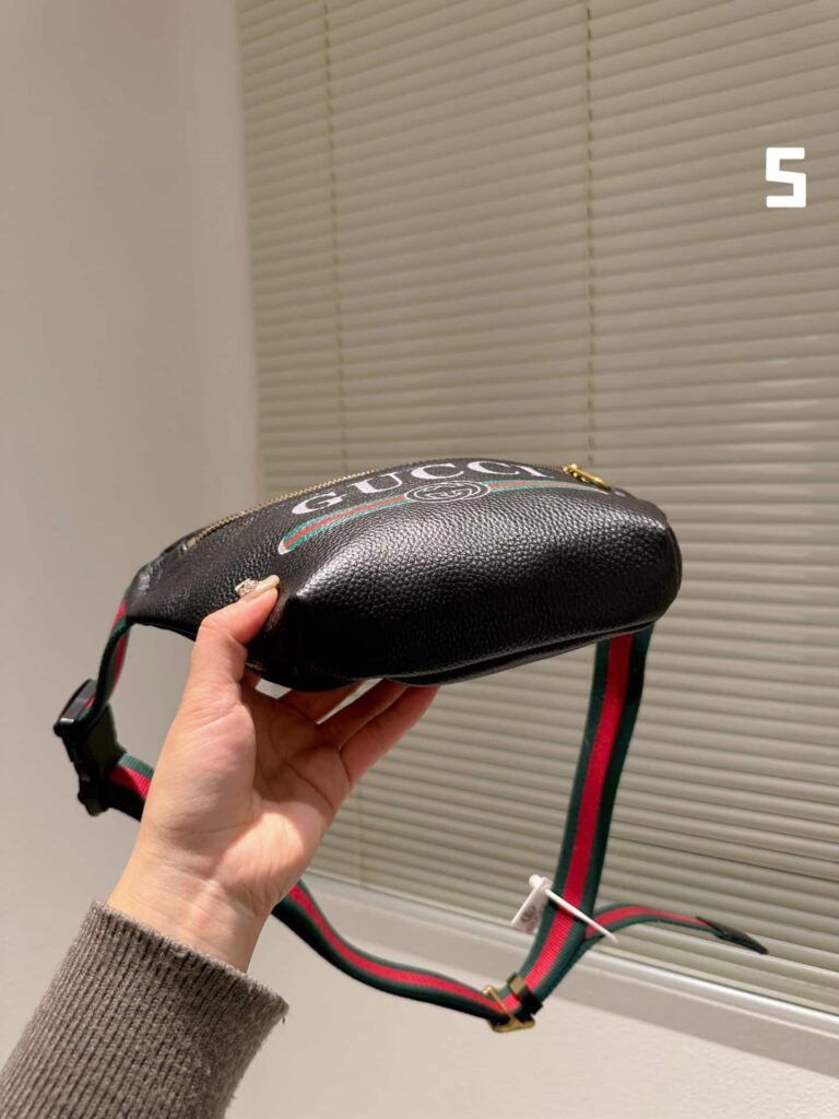 Gucci Print Leather Belt Bag Black 22Cm ??527792 0Gcct 8164 - Image 7