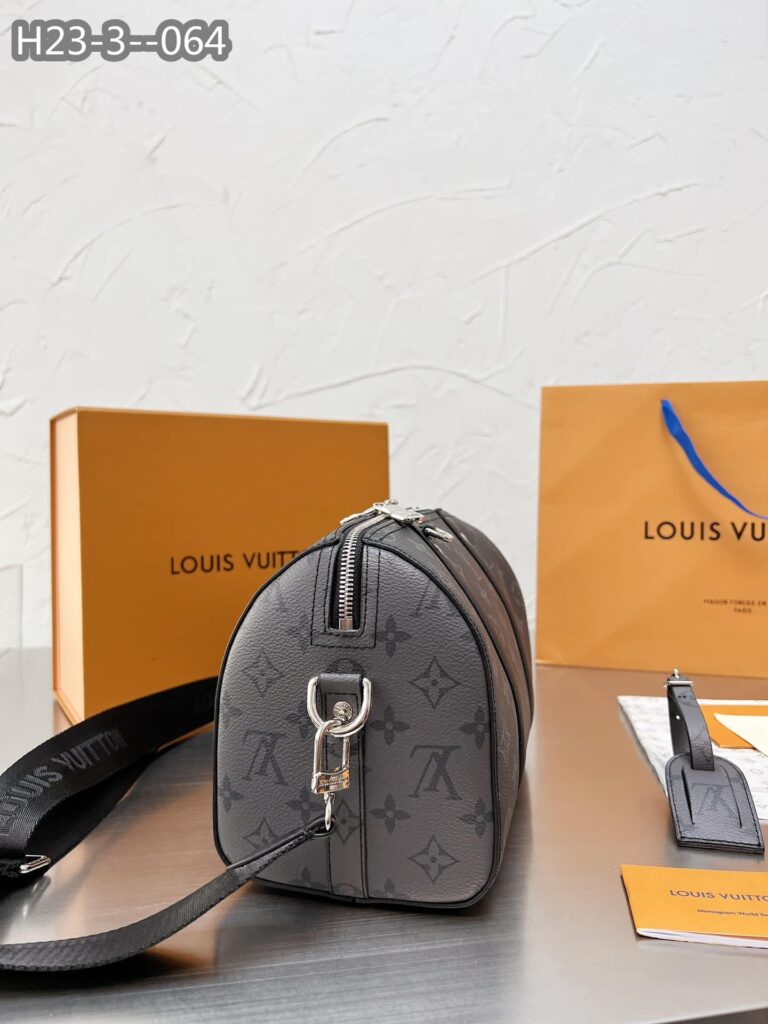 Louis Vuitton Keepall Bandouli?re 28Cm Monogram Eclipse Black M46271 - Image 7