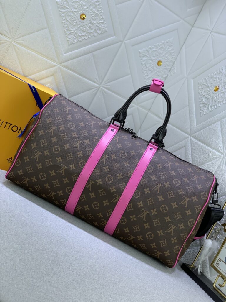 Louis Vuitton Keepall Bandouli?re 50 Brown And Pink Macassar Canvas M45866 - Image 8