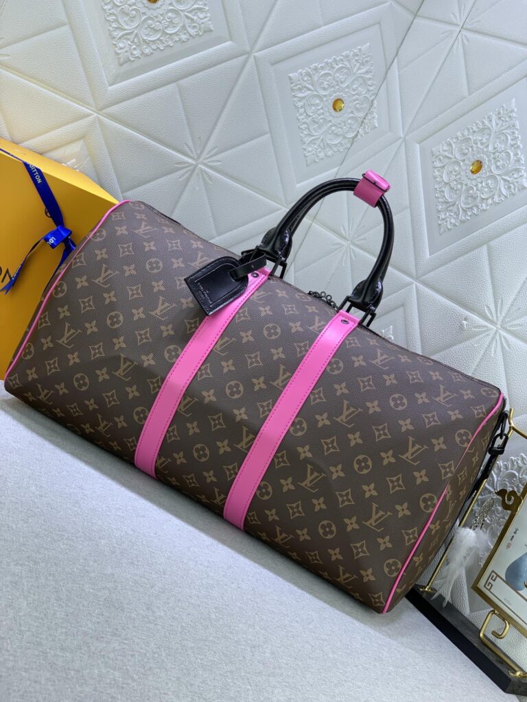 Louis Vuitton Keepall Bandouli?re 50 Brown And Pink Macassar Canvas M45866 - Image 9