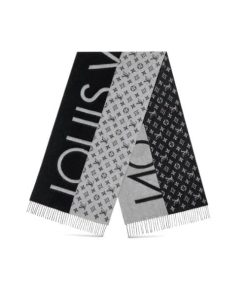 Louis Vuitton Monogram Split Scarf Black