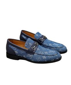 Louis Vuitton Souliers Club Loafers Blue Monogram Denim