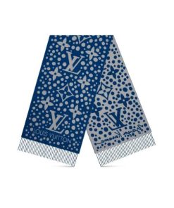 Louis Vuitton Lv X Yk Infinity Dots Scarf Blue
